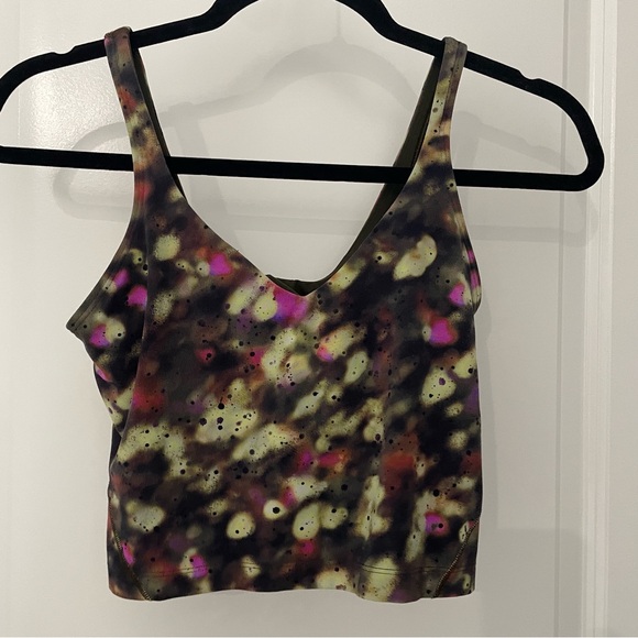 Lululemon Align Tank Top Size 6 Soft Focus Splatter Green Built In Bra.     L21 - Picture 2 of 7